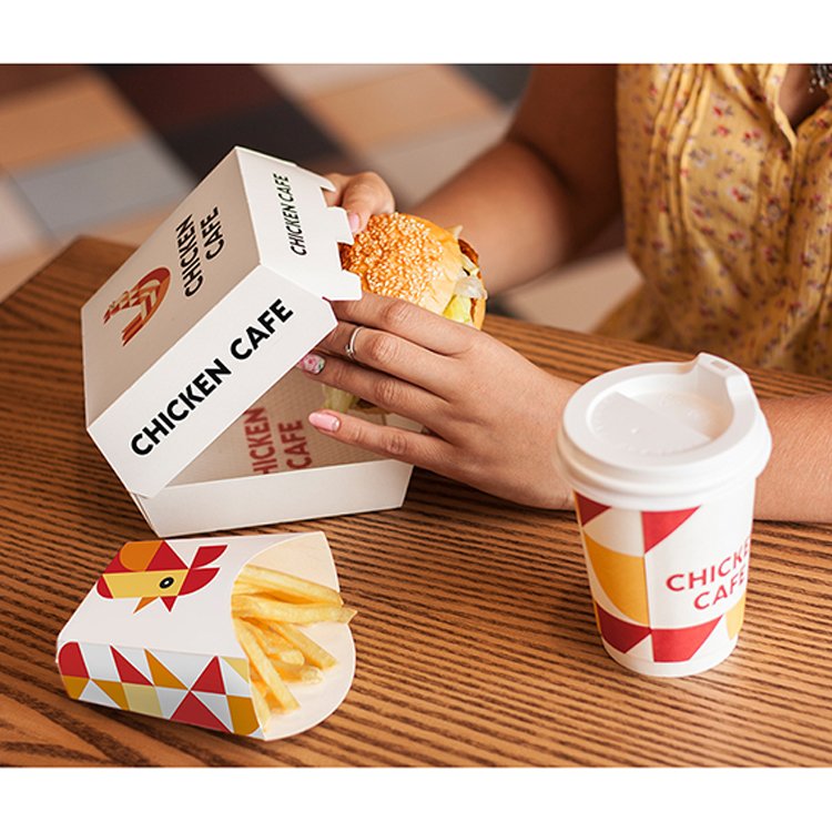 Custom printed logo bakery store packaging paper takeaway food zaku Eclair container disposable to go boxes ice cream cup