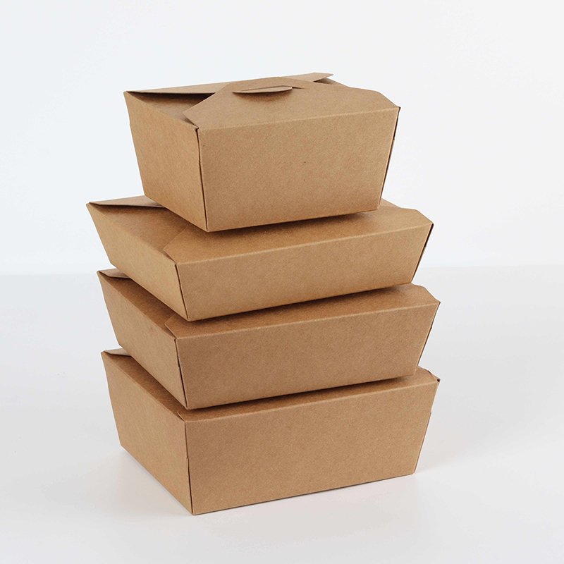 Customized Rectangular Paper Packaging Box for Salad Fast Food Takeaway with UV Coating Printing