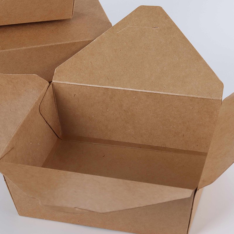 Customized Rectangular Paper Packaging Box for Salad Fast Food Takeaway with UV Coating Printing