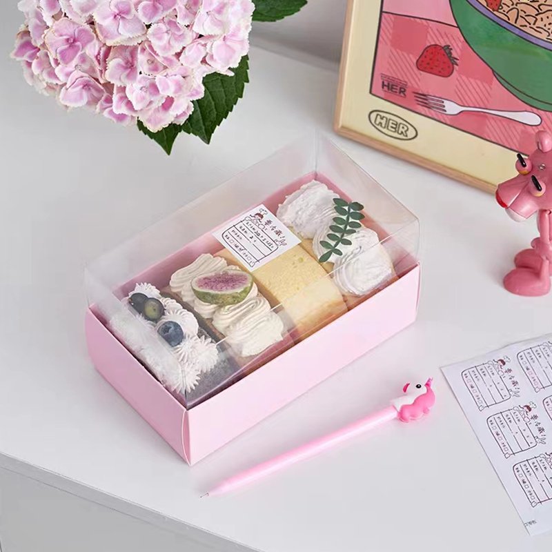 China factory customised large pvc transparent box for cake gift bakery cake packaging boxes with handle