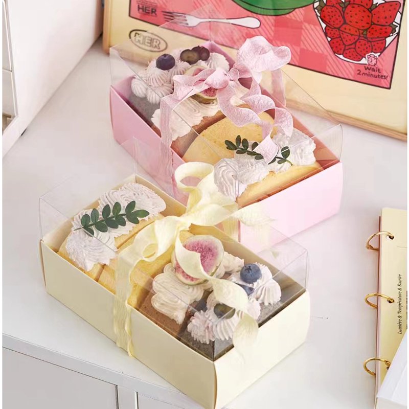 China factory customised large pvc transparent box for cake gift bakery cake packaging boxes with handle