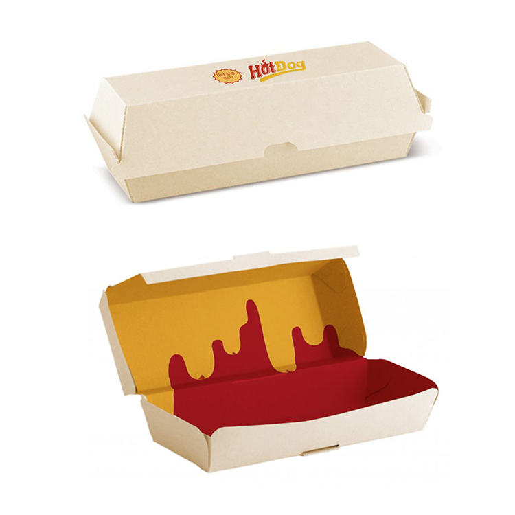 Custom Printed Disposable Korean Food Foldable Take Out Fast Food Burger Fry Chicken Hotdog Packaging Box