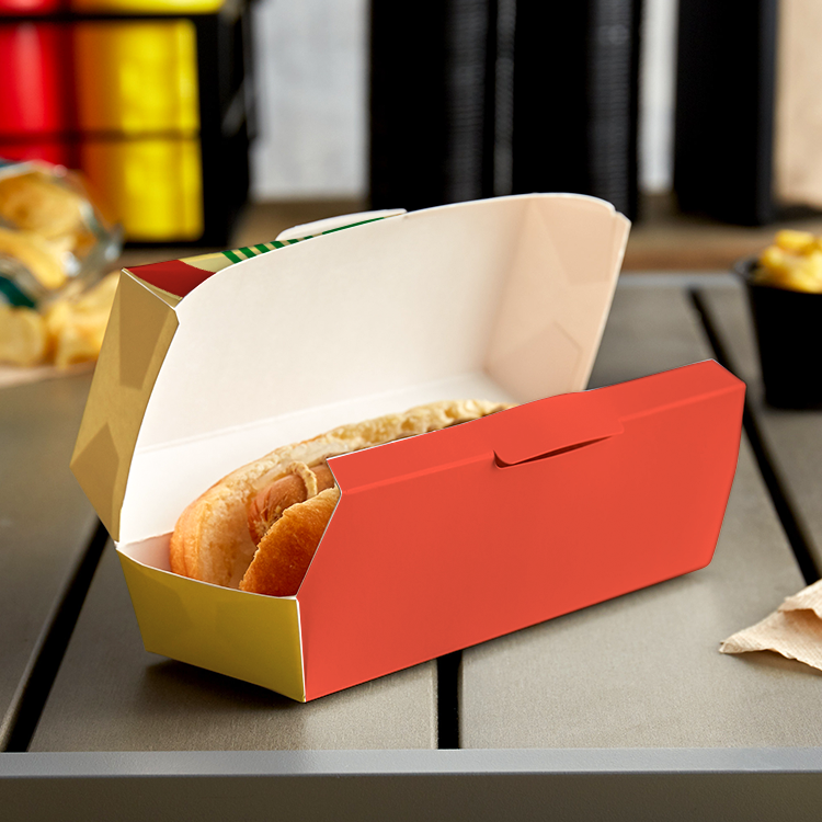 Custom Printed Disposable Korean Food Foldable Take Out Fast Food Burger Fry Chicken Hotdog Packaging Box