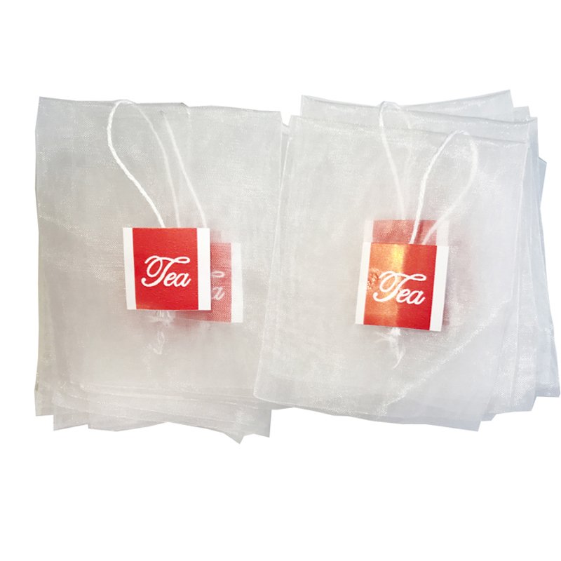 Tea Bag Nylon Empty Nylon Pyramid Tea Bag Filter Mesh Bags With Your Own Logo Printed