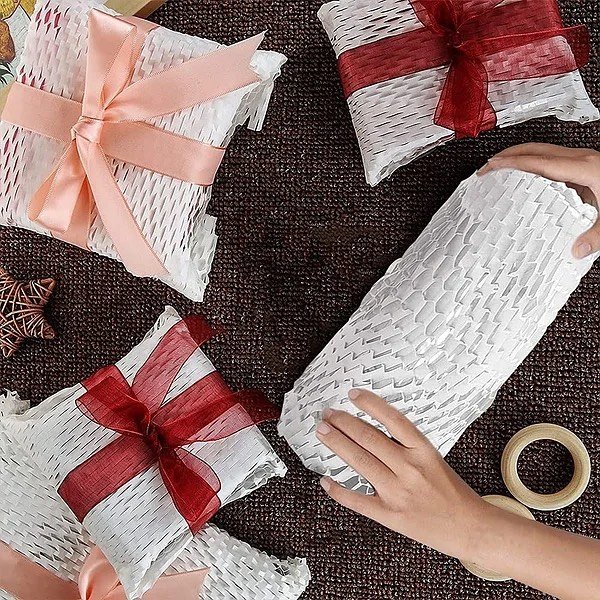 20"*820' brown white red black kraft honeycomb packing paper wrapping roll