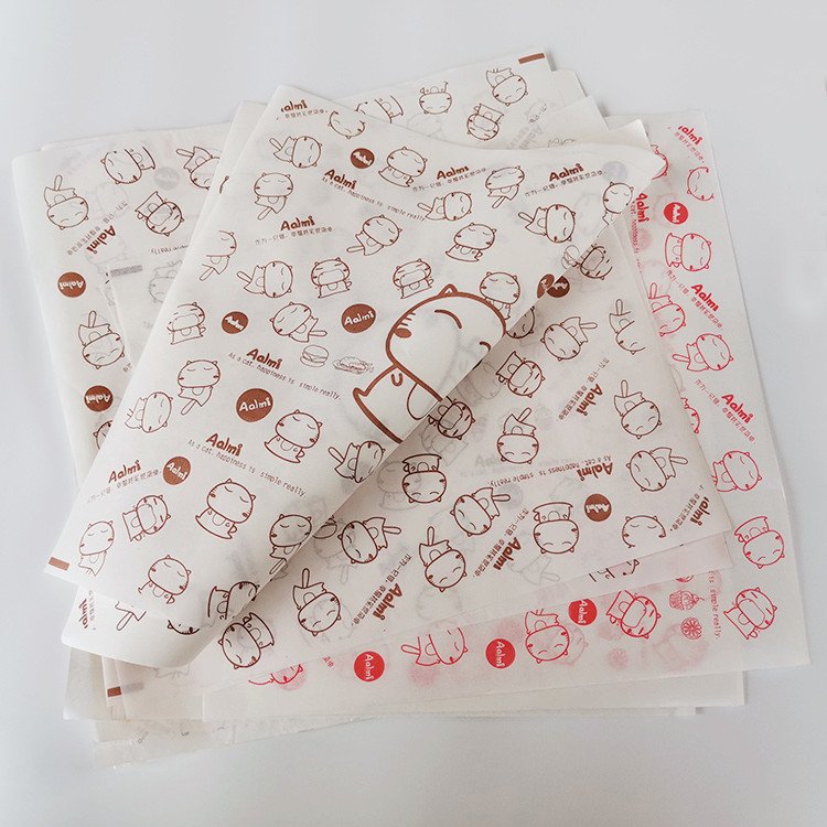 Wrapping tissue paper for packaging hot selling custom print wax food packaging burger sandwich grease proof wrap paper