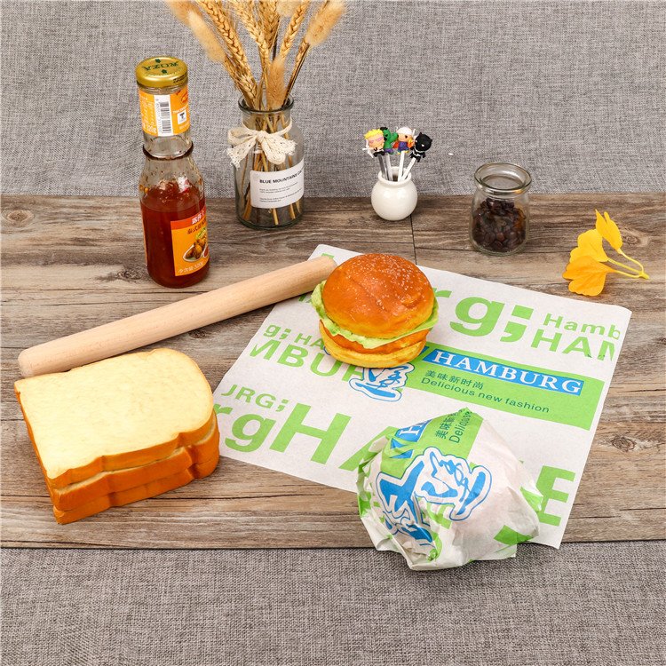 Wrapping tissue paper for packaging hot selling custom print wax food packaging burger sandwich grease proof wrap paper