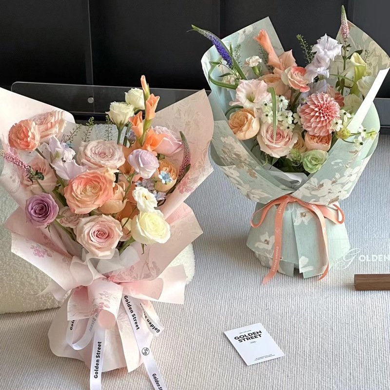 Fall In Color Newest Unique Printing Wrapping Paper For Bouquets High-end Floral Handmade DIY Material Luxury Packaging Paper