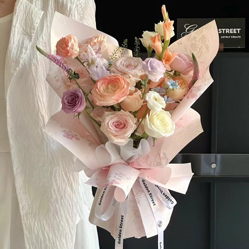 Fall In Color Newest Unique Printing Wrapping Paper For Bouquets High-end Floral Handmade DIY Material Luxury Packaging Paper