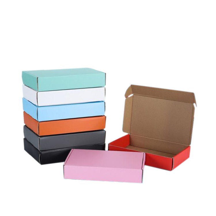 Custom Logo Printed Rigid Kraft Paper Packaging Mailing Shipping Cardboard Colored Corrugated Box For Clothing