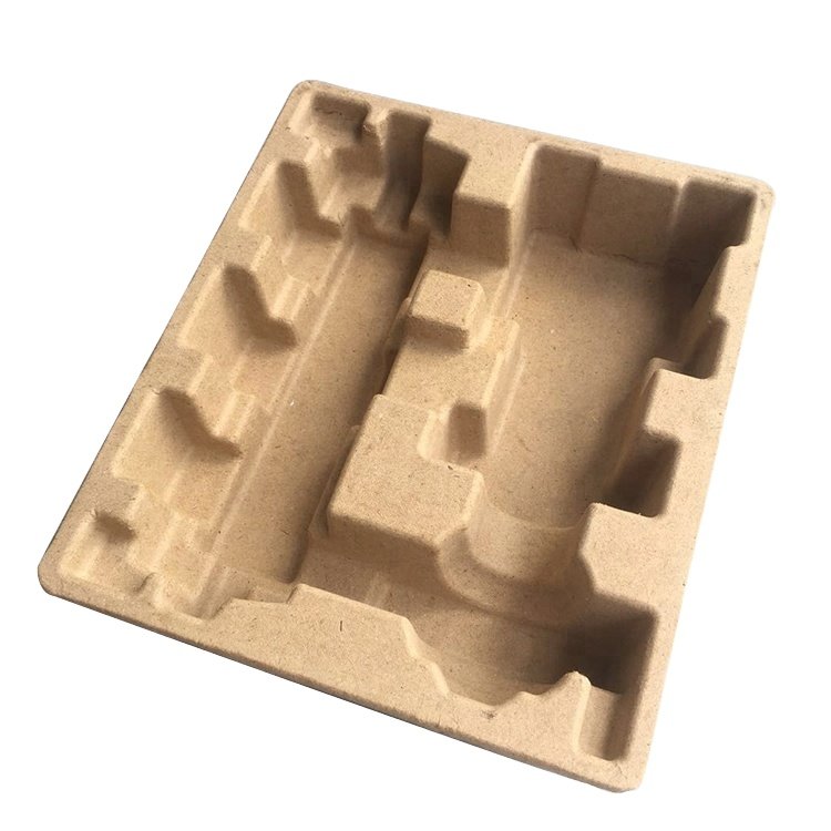 Durable biodegradable molded pulp cardboard packaging bagasse pulp insert recycled customized paper pulp tray