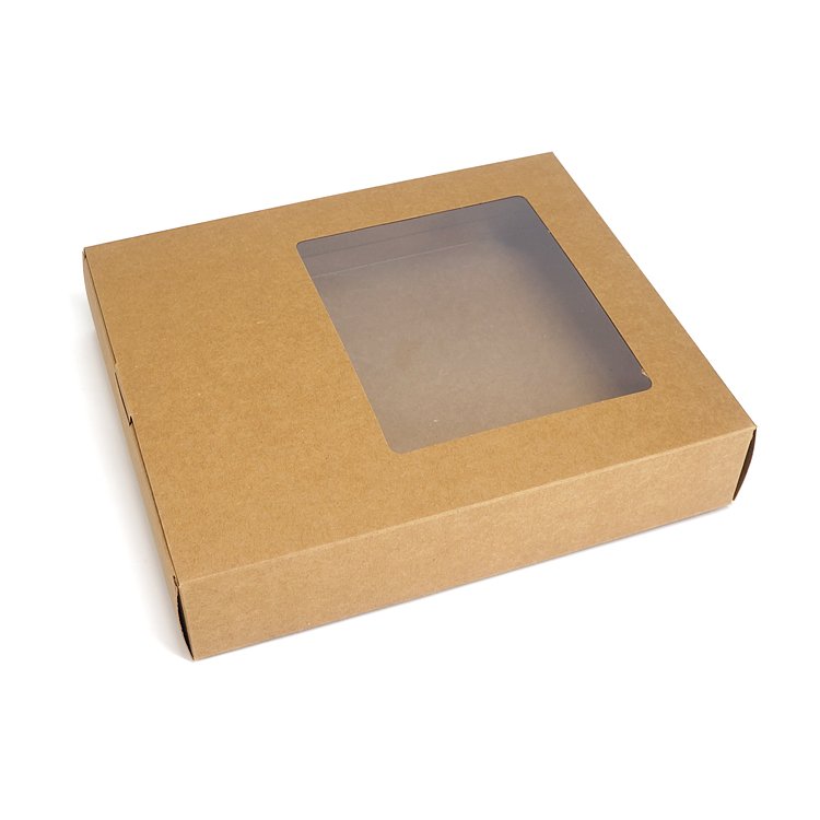 2024 Factory Clear Lid Craft Custom Size Transparent Kraft Gift Fashion Accessories Packaging Paper Box With Window