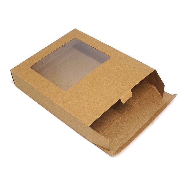 2024 Factory Clear Lid Craft Custom Size Transparent Kraft Gift Fashion Accessories Packaging Paper Box With Window