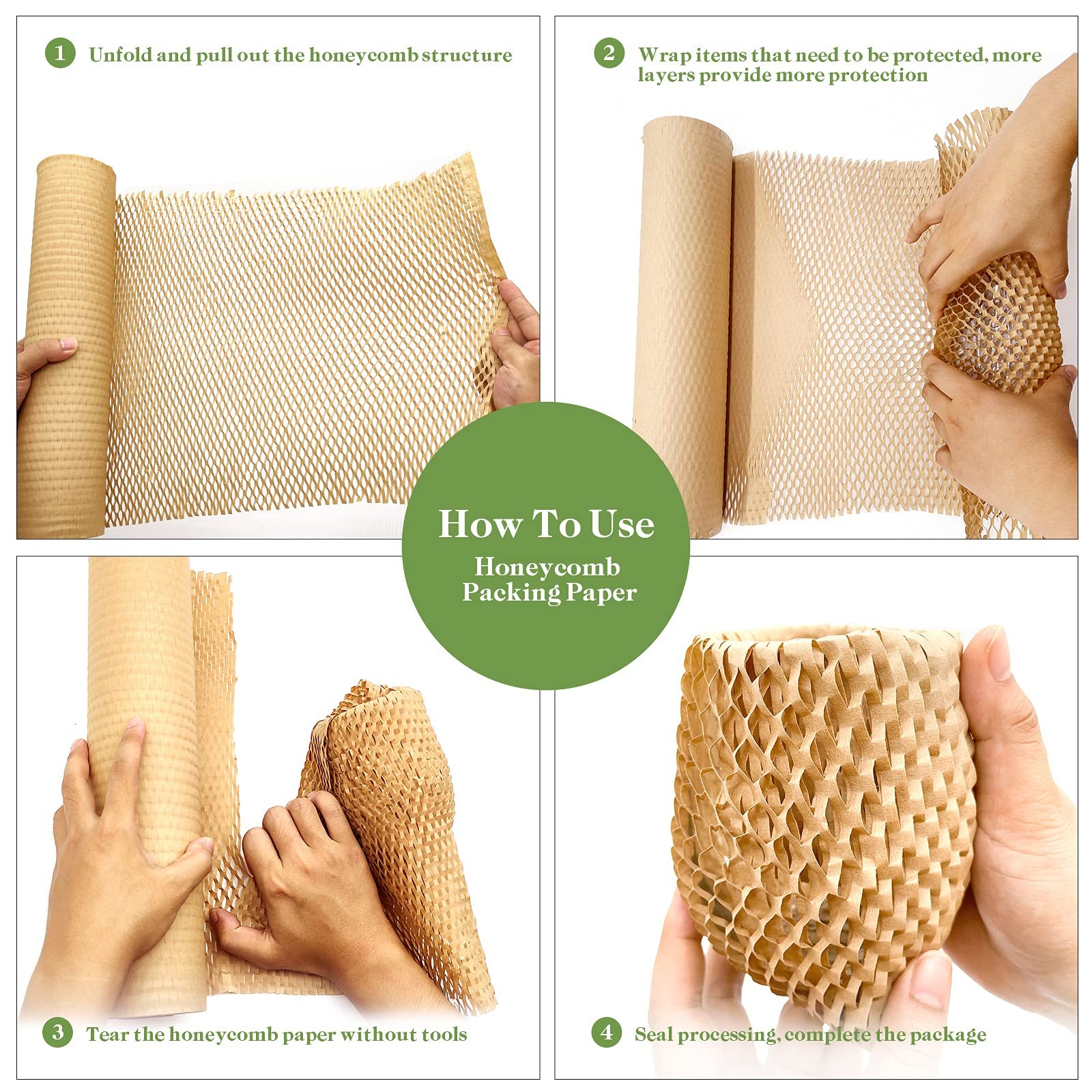 Recyclable Moving Bubble Cushioning Wrap Honeycomb Packing Paper
