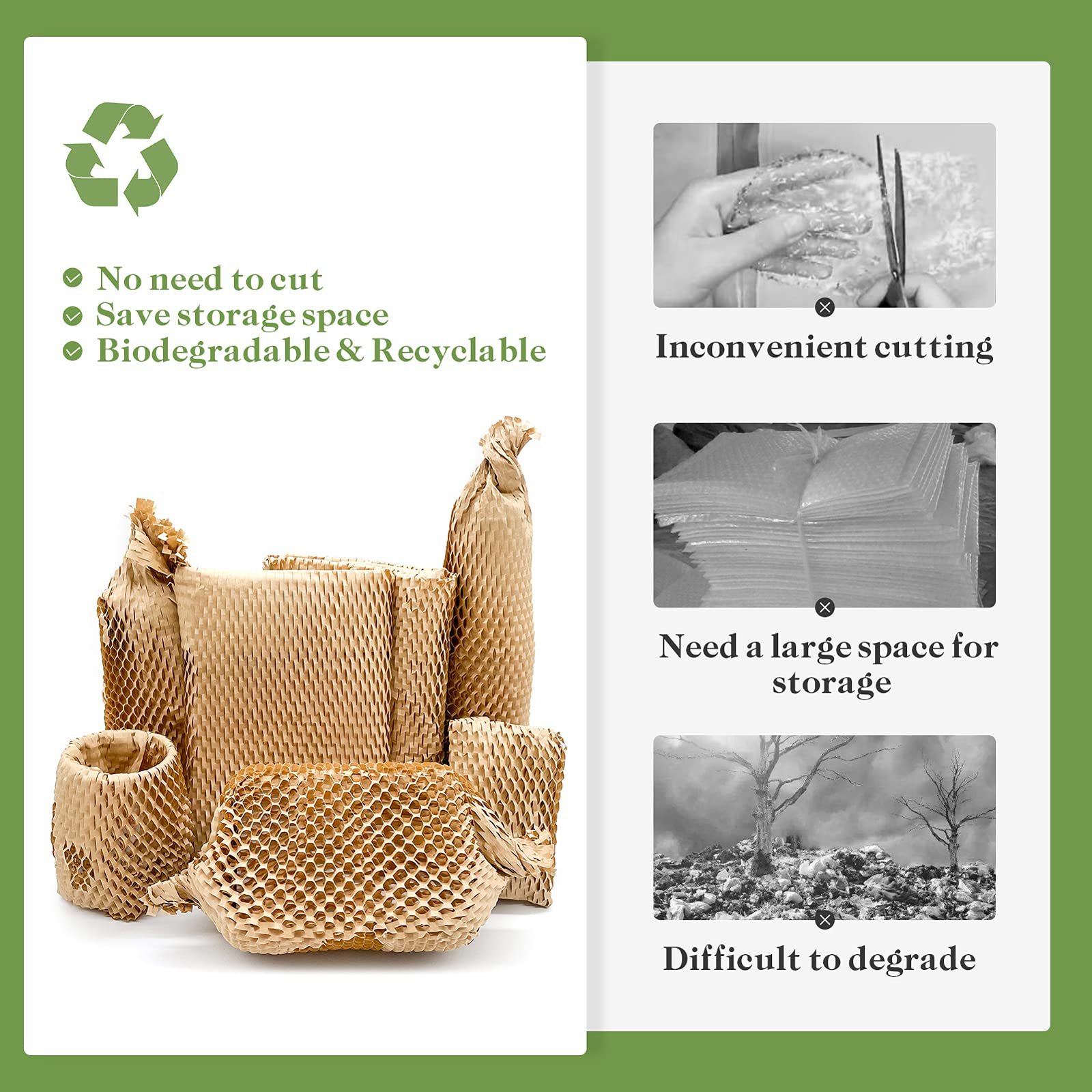 Recyclable Moving Bubble Cushioning Wrap Honeycomb Packing Paper