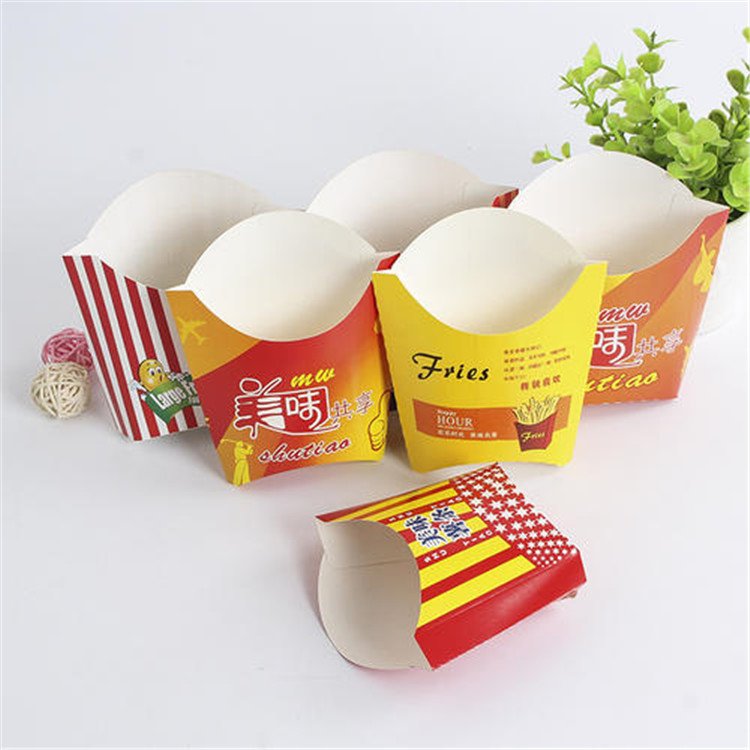 Cheaper custom printing biodegradable french fries packaging paper box