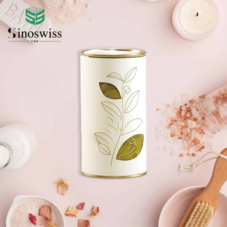 Natural spa Herbal floral soak bath salts cylinder paper canister box packaging container