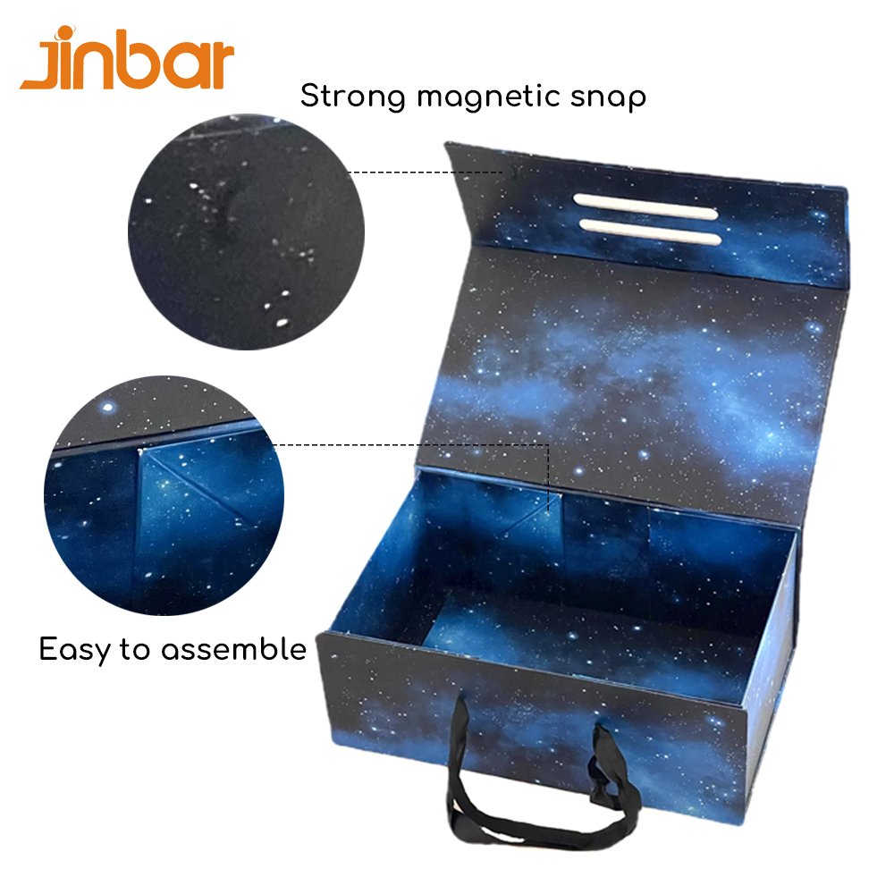 Customized Box Magnetic Close Solutions Baby Box Decoration Starry Sky Gift Bulk Blue Cardboard Paper Handmade Rigid Boxes