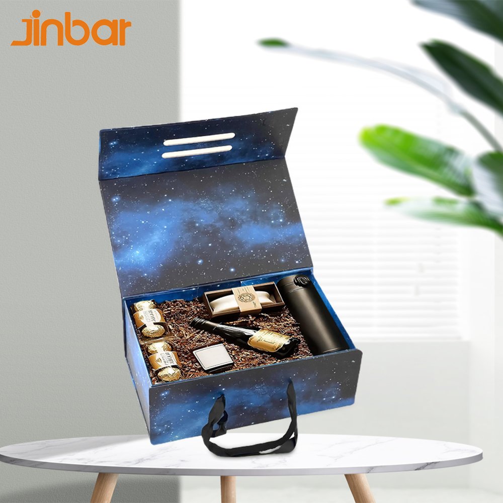 Customized Box Magnetic Close Solutions Baby Box Decoration Starry Sky Gift Bulk Blue Cardboard Paper Handmade Rigid Boxes