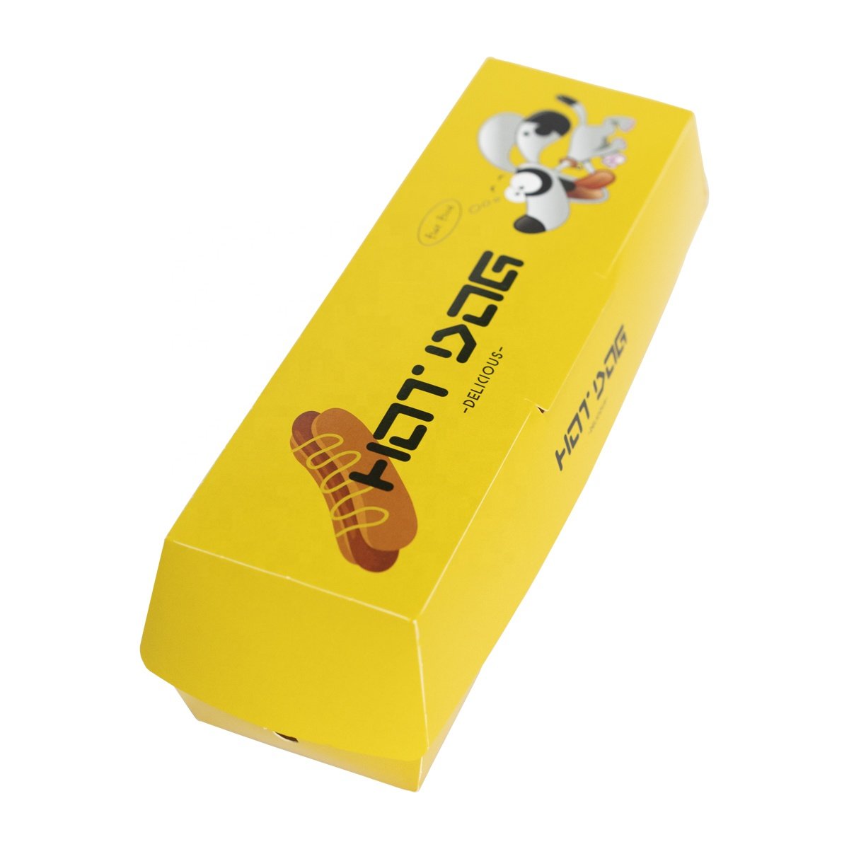 Food Grade Hot Dog Packaging Paper Box Custom Logo Printed Korean Corn Dog Paper Box White Cardboard Hotdog Paper Boxes