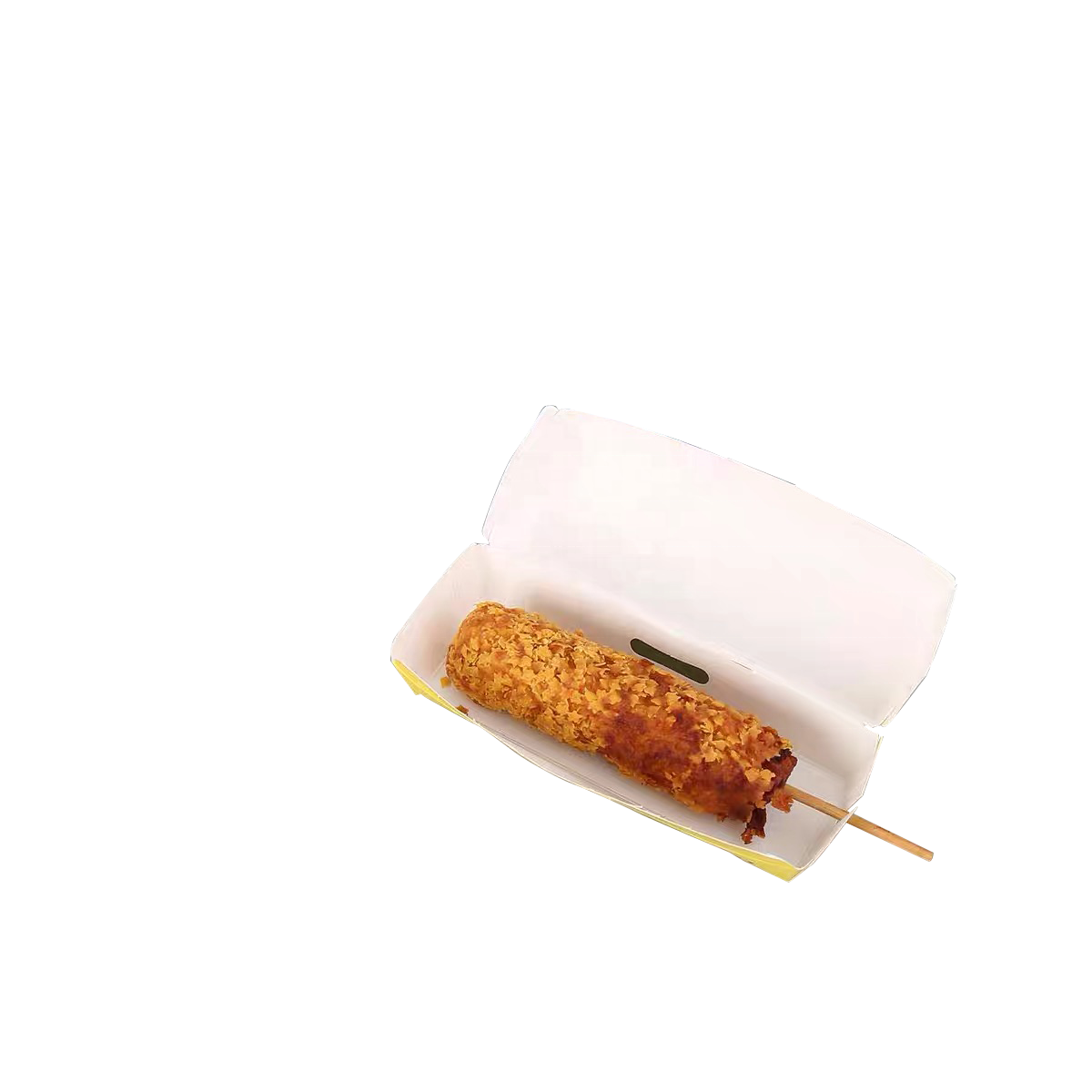 Food Grade Hot Dog Packaging Paper Box Custom Logo Printed Korean Corn Dog Paper Box White Cardboard Hotdog Paper Boxes