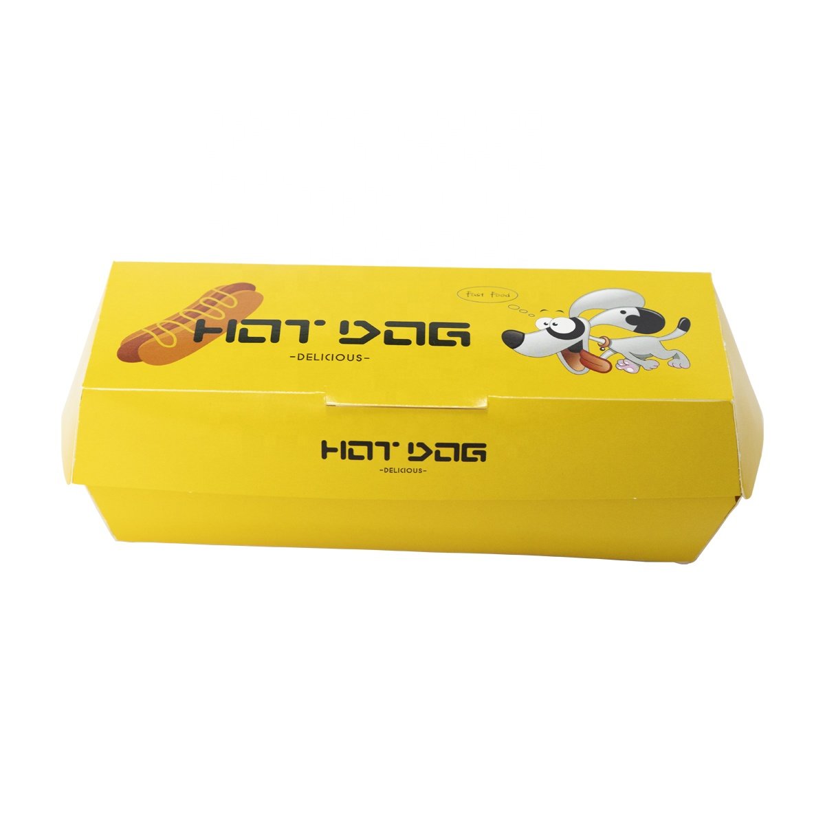 Food Grade Hot Dog Packaging Paper Box Custom Logo Printed Korean Corn Dog Paper Box White Cardboard Hotdog Paper Boxes