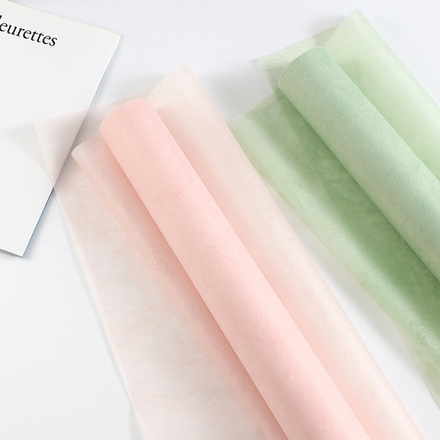 rose milk cotton korean gift wrap thin silk paper tissue sheets waterproof flowers wrapping paper packaging for bouquet