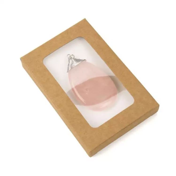 Customized Recyclable brown Paper kraft window gift boxes with PET Sheet
