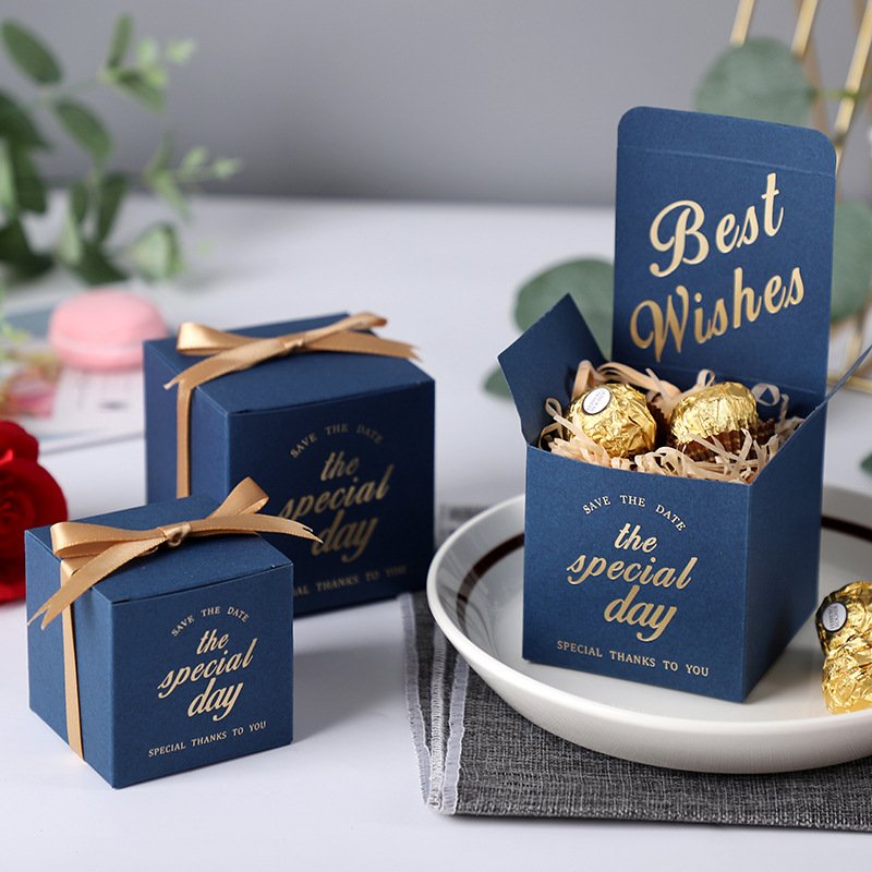 Small Candy Door Gift Packaging Paper Box Print Logo Baby Shower Wedding for Guests with Custom Rectangular Food Box JLZH-F45