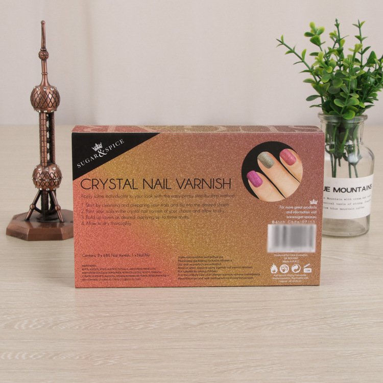 Customized Luxury Drawer Product Packaging Paper Box Nail Polish Box Packaging For Nails PVC Transparent Product Display Box
