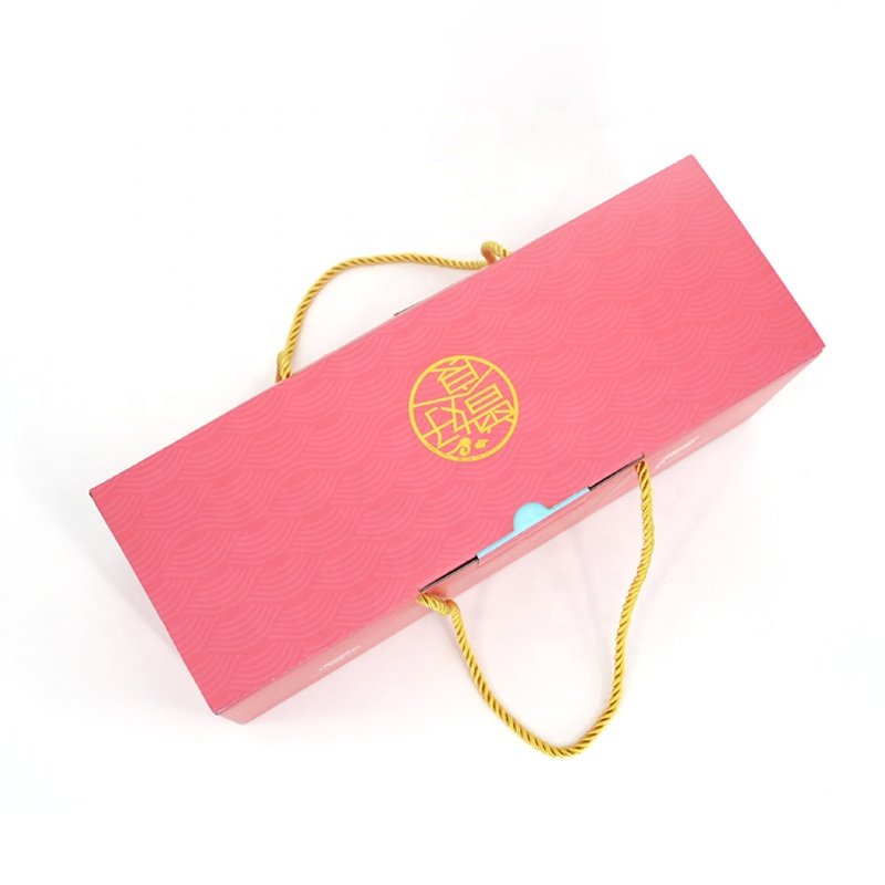 Gift Box Custom Hot Sale Logo Printing Corrugated Board Gift Packaging Paper Box with handle