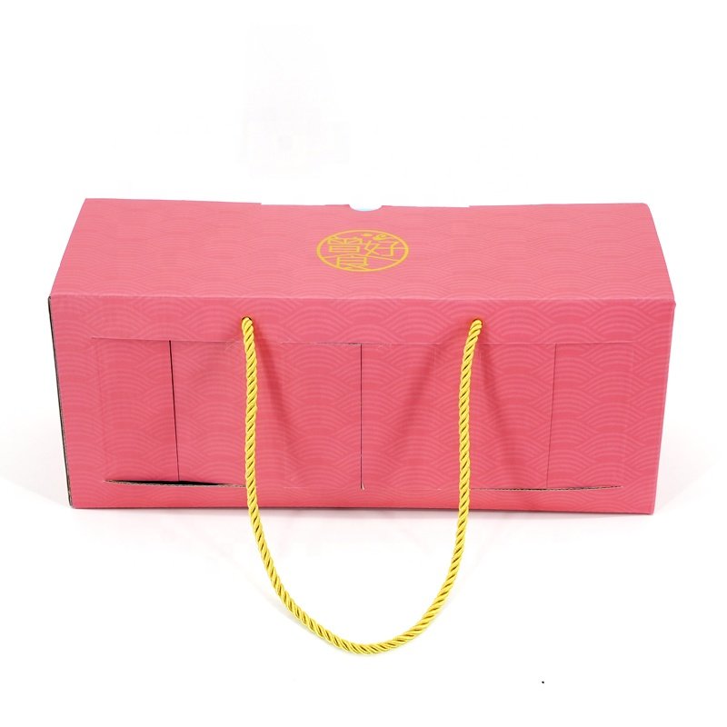 Gift Box Custom Hot Sale Logo Printing Corrugated Board Gift Packaging Paper Box with handle