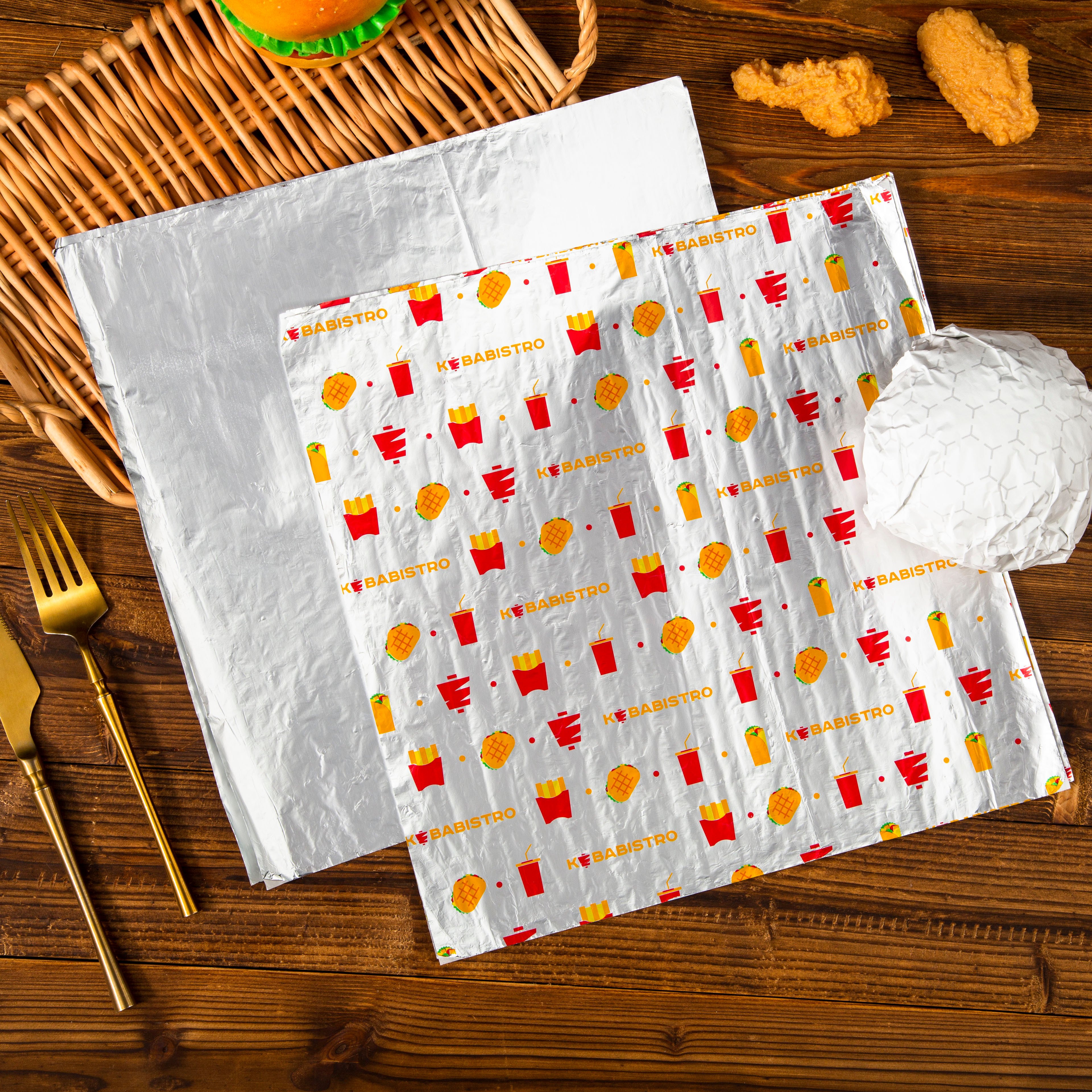 Custom printed cheap food grade wrapping packaging paper for sandwich hamburger