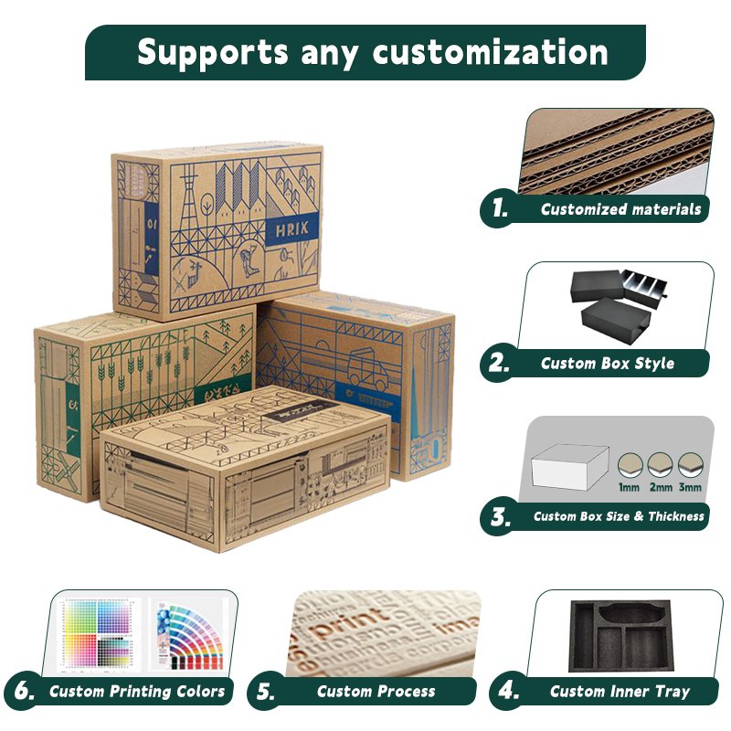 Multilayer Corrugated carton mailbox mailing product packaging kraft paper color printing custom manufacturer box