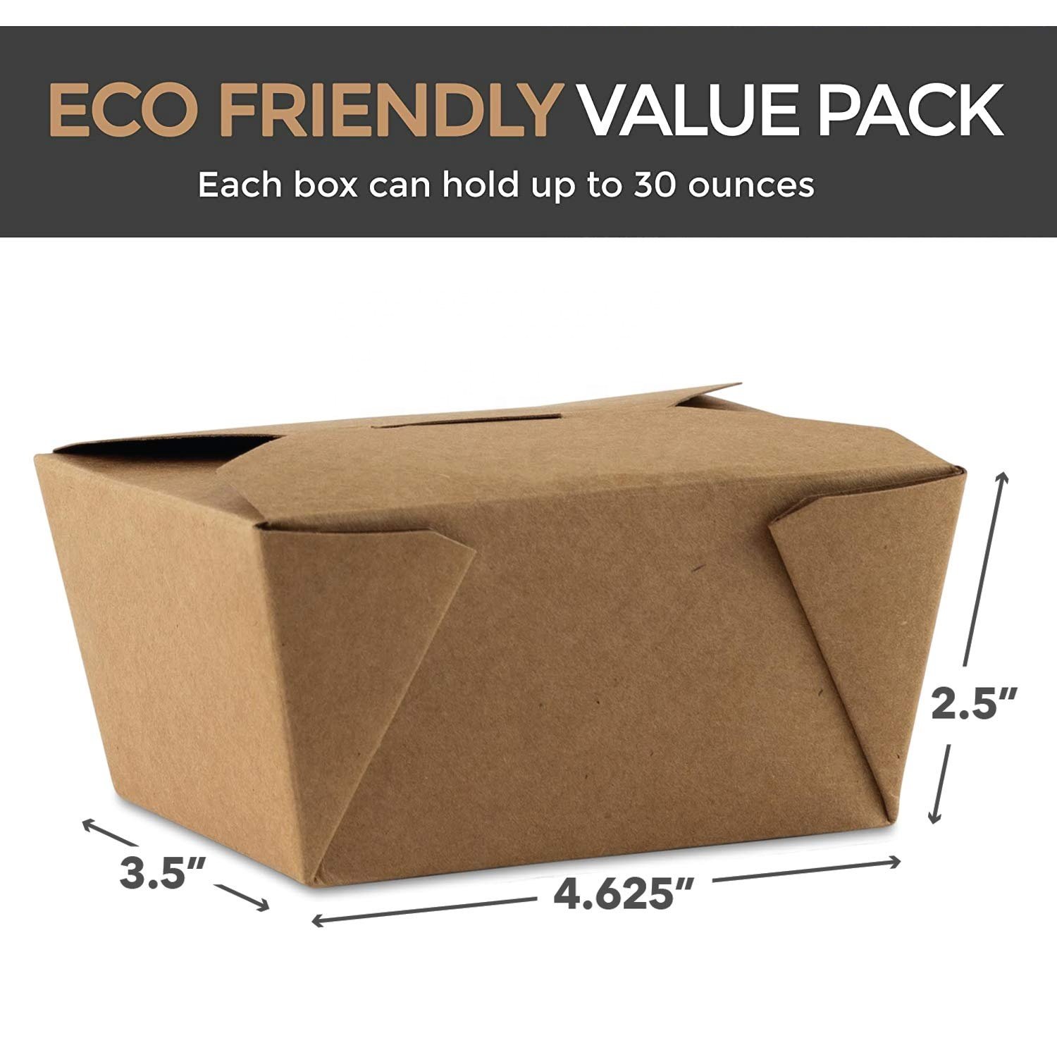 Professional Manufacture Restaurant Salad Hamburger Take Out Packaging Containers Disposable Kraft Wenzhou Food Paper Box