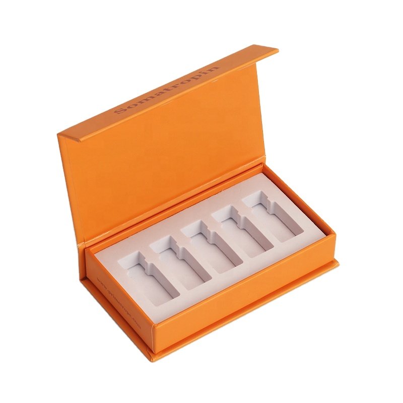 Biodegradable High End Clamshell Serum Packaging Box with Eva Custom Magnetic Box For Essential Oil Perfume
