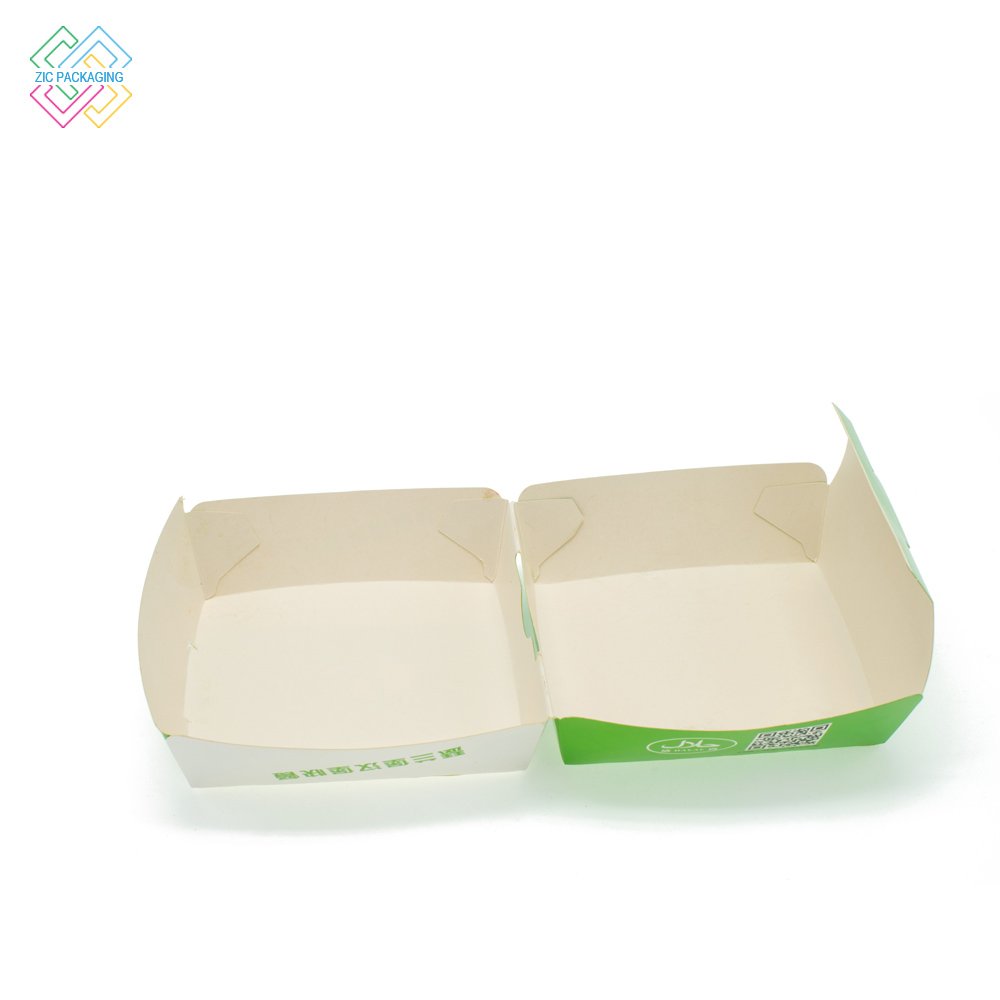 Custom Logo Disposable Takeaway Fast Food Take Out Food Packaging Hamburger Packing Paper Boxes Hot Food Packaging