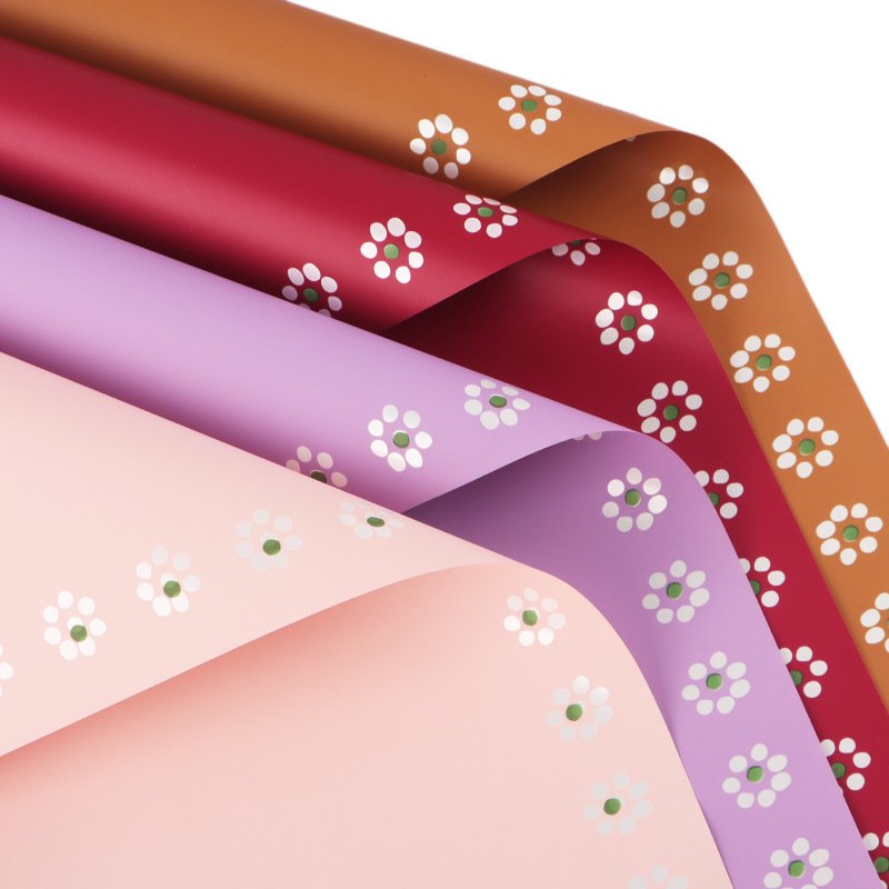 Korean Daisy Waterproof Double-sided Printing Packaging Paper Rose Tulip Sunflower Flower Shop Universal Packaging Paper