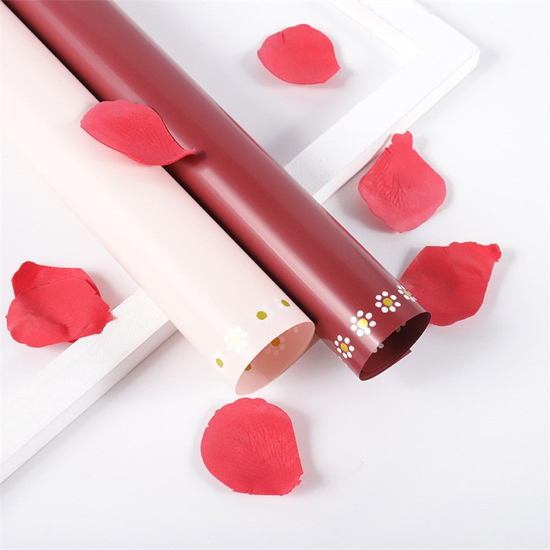Korean Daisy Waterproof Double-sided Printing Packaging Paper Rose Tulip Sunflower Flower Shop Universal Packaging Paper