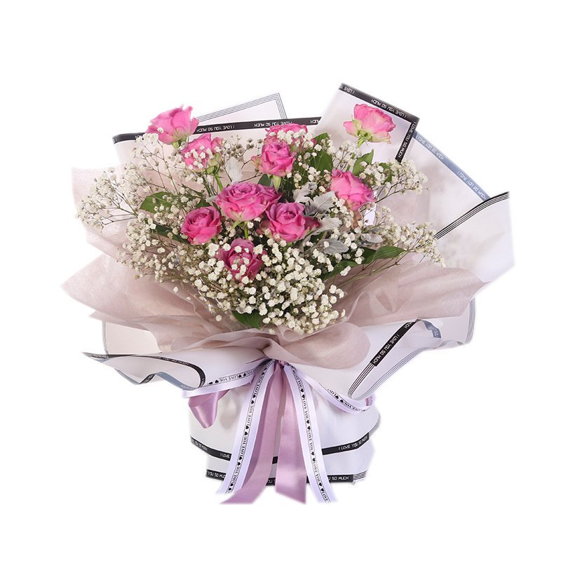 Shinewrap Factory Wholesale High Quality Luxury Flower Wrapping Paper With Love Edge Waterproof Recyclable Gift Packing Paper