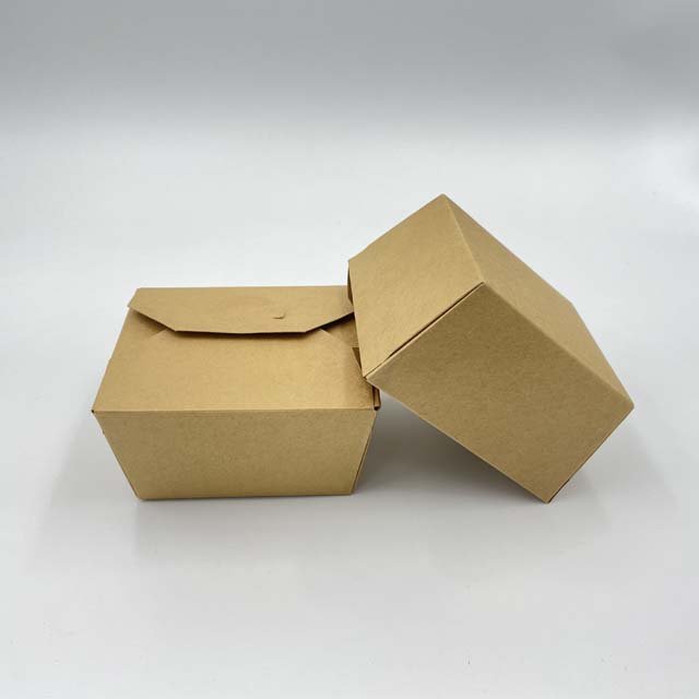 Disposable fast packing paper box kraft paper takeaway food container