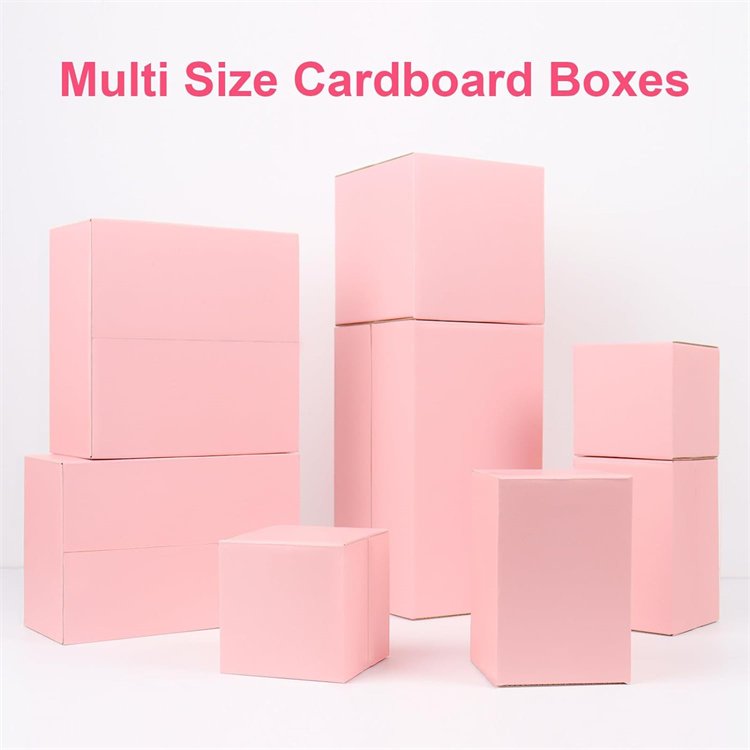 Custom11x6x6 Inches Shipping Boxes Medium Corrugated Cardboard Boxes Pink Mailing Boxes for Small Business Packaging