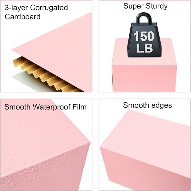 Custom11x6x6 Inches Shipping Boxes Medium Corrugated Cardboard Boxes Pink Mailing Boxes for Small Business Packaging