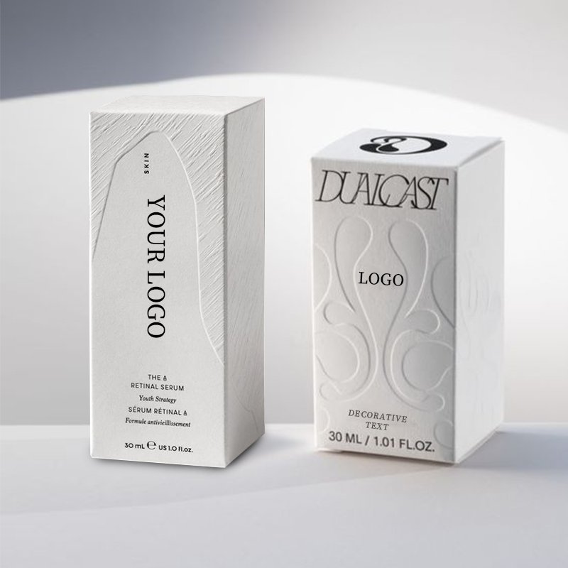 Cosmetics Box Printing Logo Perfume Paper Boxes White Kraft Paper Embossed Perfume Box Packaging