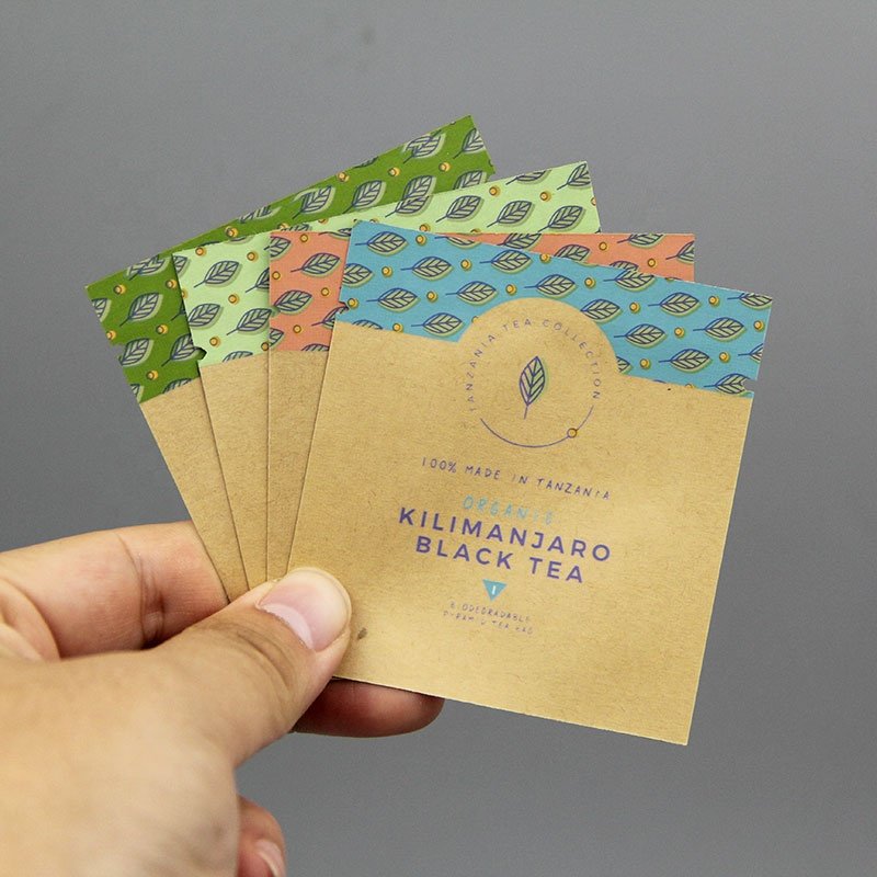 Eco Friendly Biodegradable Foil Kraft Paper tea bag custom printing kraft paper Sachet for Organic tea packing