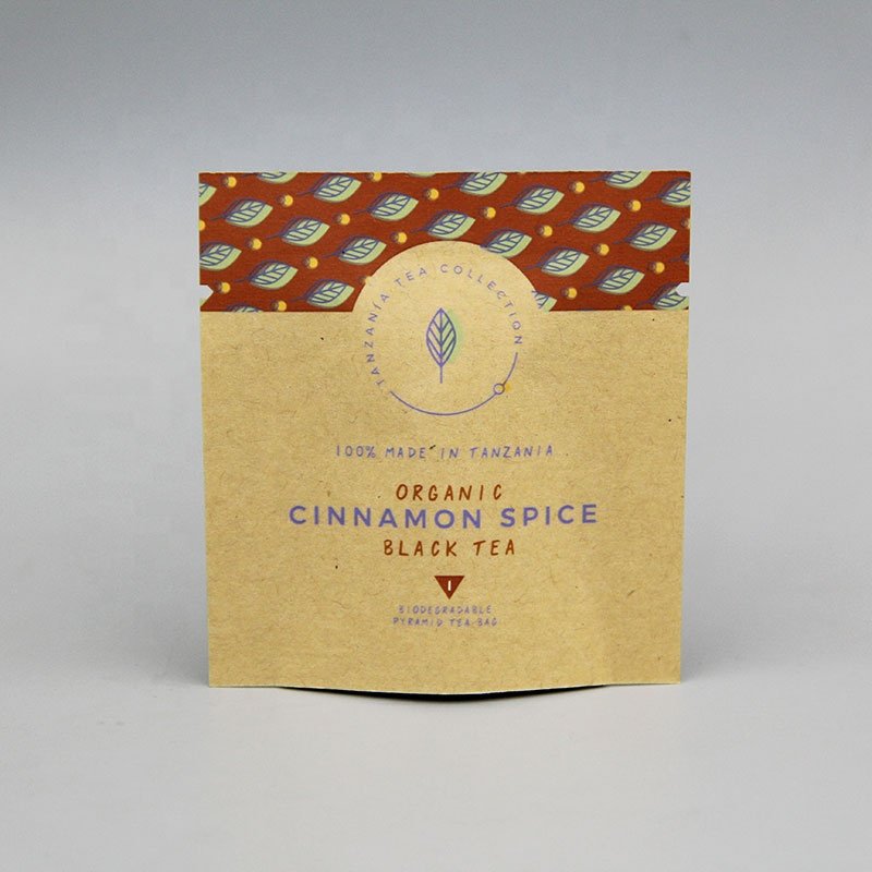 Eco Friendly Biodegradable Foil Kraft Paper tea bag custom printing kraft paper Sachet for Organic tea packing