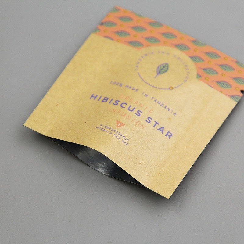 Eco Friendly Biodegradable Foil Kraft Paper tea bag custom printing kraft paper Sachet for Organic tea packing