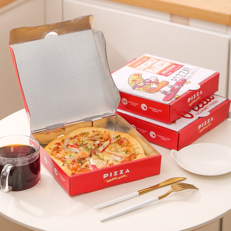 China wholesale pizza box corrugated cardboard food pizza packaging boxes custom printed pizza carton box with logo
