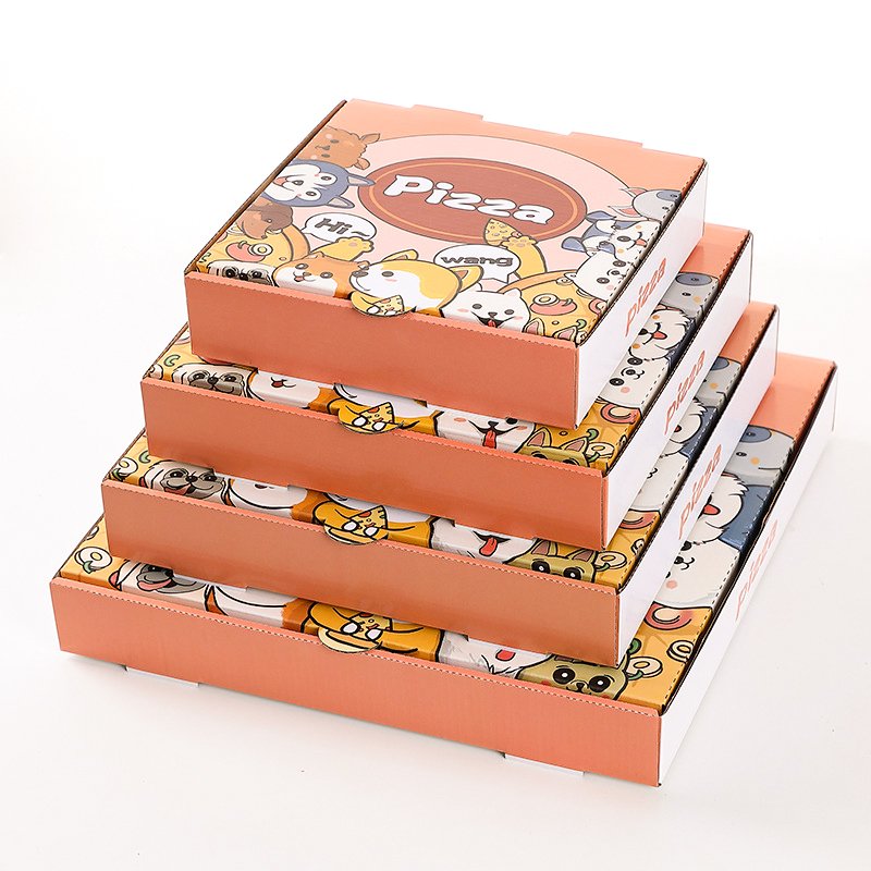 China wholesale pizza box corrugated cardboard food pizza packaging boxes custom printed pizza carton box with logo