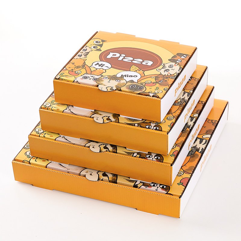 China wholesale pizza box corrugated cardboard food pizza packaging boxes custom printed pizza carton box with logo